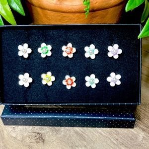 NWT! Gorgeous kids flower and pearl rings. Set of 10 Ready to ship!